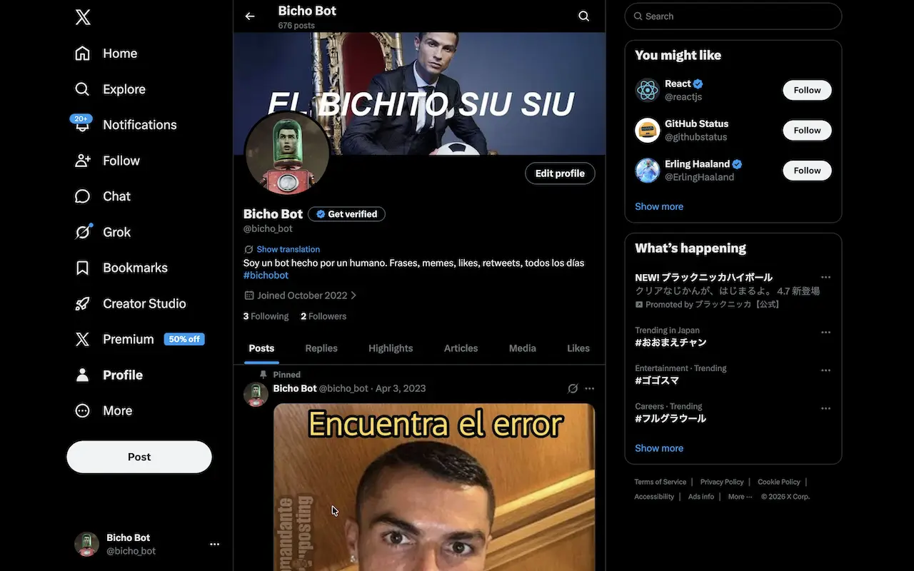 Screenshot of Bicho Bot