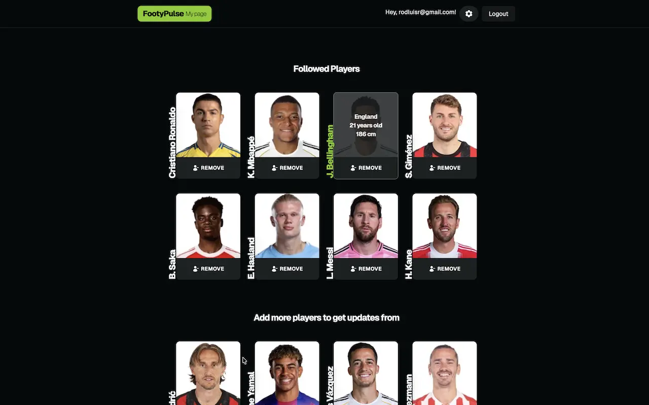 Screenshot of FootyPulse
